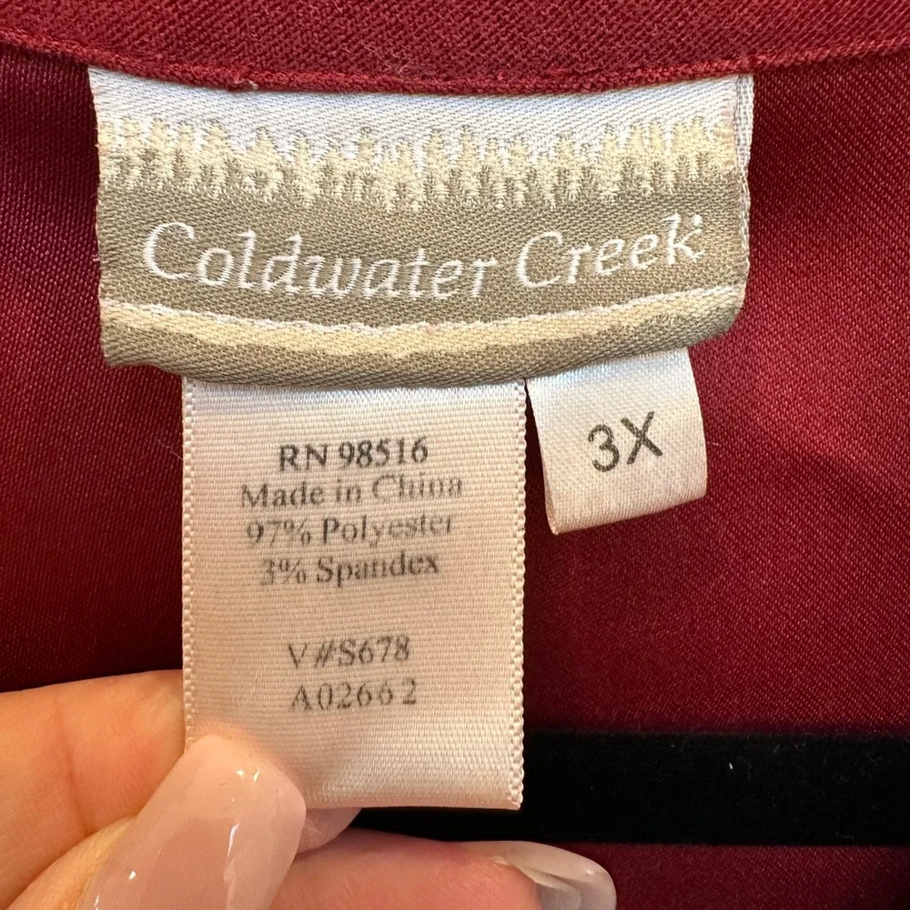 Vintage Coldwater Creek Red Faux Suede Lightweight Jacket Blouse Plus Size 3X